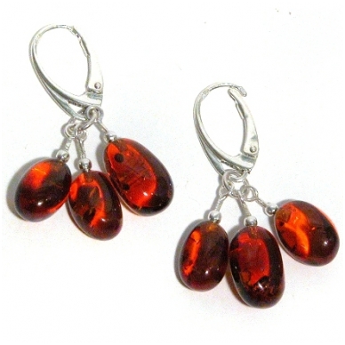 Amber and silver earrings