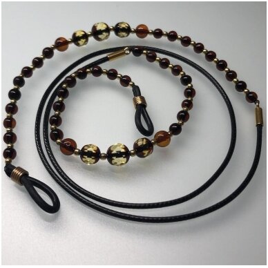 Eyeglass chain with amber 3