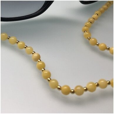 Eyeglass chain with yellow amber   2