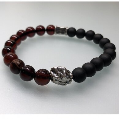 Amber and Onyx bracelet