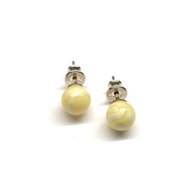 White amber earings