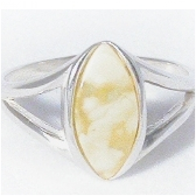 Baltic amber and silver ring 2