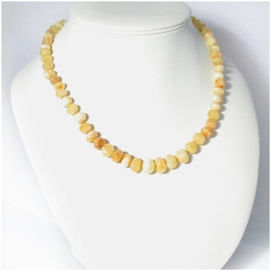 Yellow white amber necklace