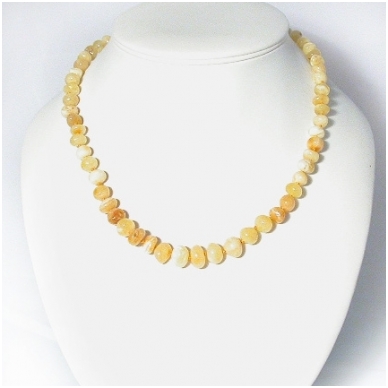 Yellow white amber necklace 2