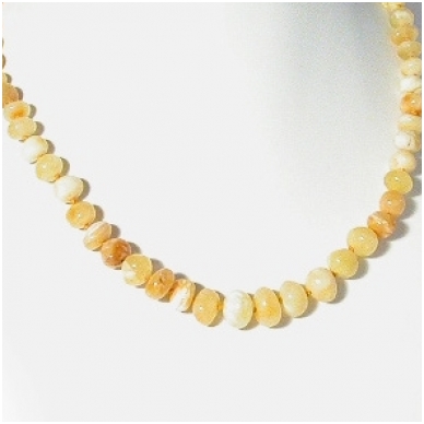 Yellow white amber necklace 3