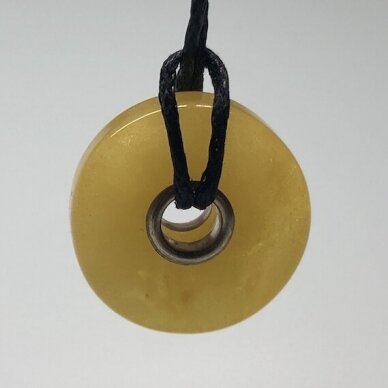 Yellow matt colour amber pendant