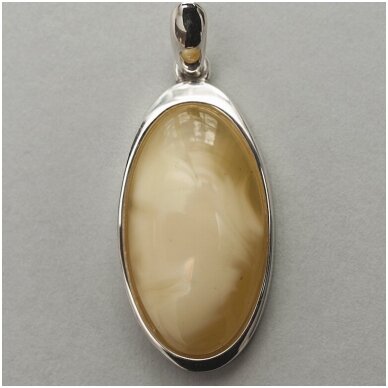 Yellow and white amber pendant