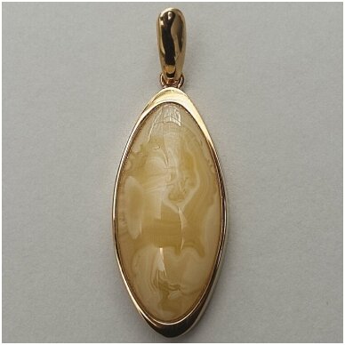 Yellow and white amber pendant