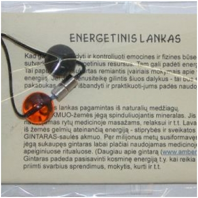 Pakabukas is gintaro ir lavos "Energetinis lankas" 5