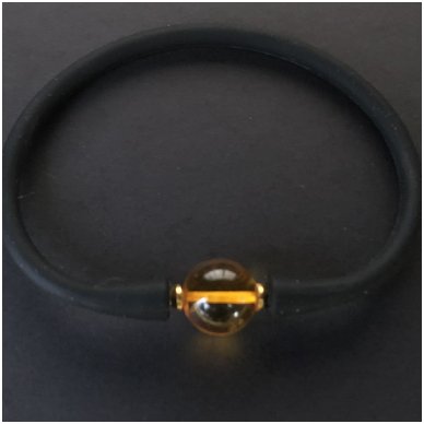 Black bracelet with amber