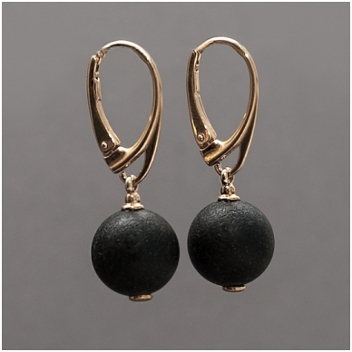 Black amber earings