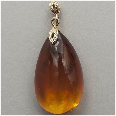 Amber pendant with silver