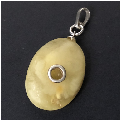 Amber pendant with silver