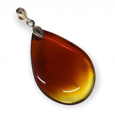 Cognac amber pendant with silver