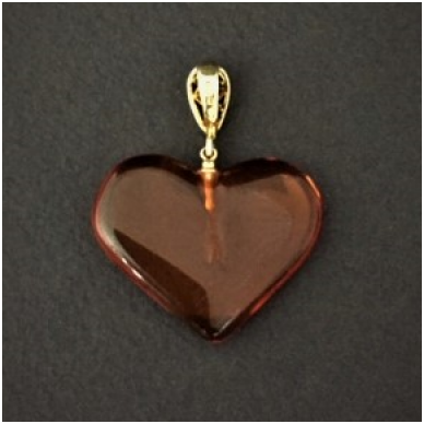 Amber pendant heart 2