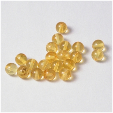 Transparent yellow amber beads