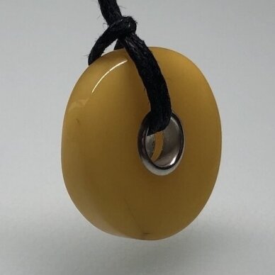 Yellow colour amber pendat - bead 2