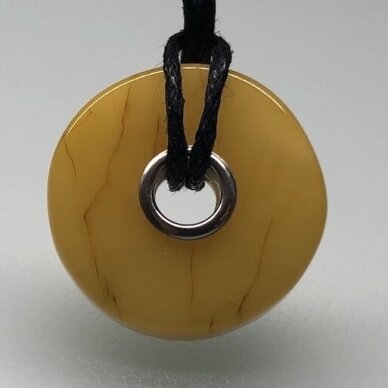 Yellow colour amber pendat - bead 3