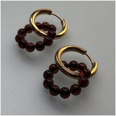 Cherry amber earings "Orb" 3