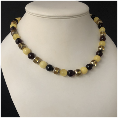 Cherry and yellow white amber necklace